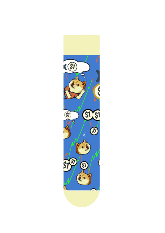 Dogecoin Mission | FeliX Crypto Wealth Cotton Crew Socks Gift Box