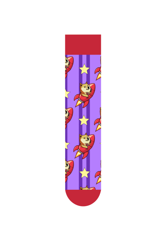 Dogecoin Rocket | FeliX Crypto Wealth Cotton Crew Socks Gift Box