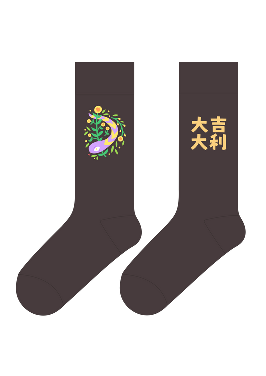 Great Fortune and Prosperity | FeliX Lucky Chinese Words Cotton Crew Socks Gift Box