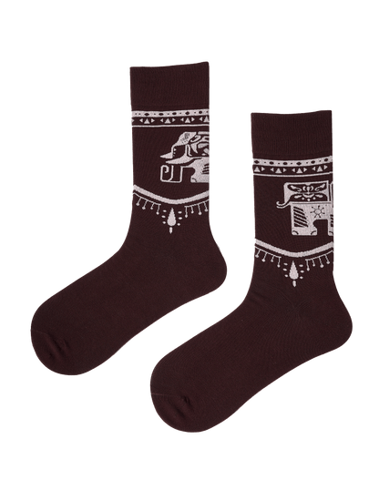 Elephant with Raised Trunk |  FeliX Cotton Crew Socks Gift Box