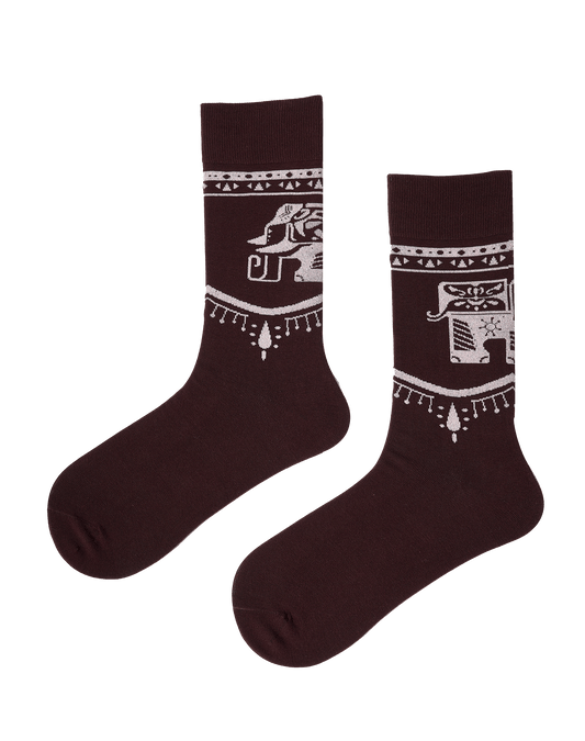 Elephant with Raised Trunk |  FeliX Cotton Crew Socks Gift Box